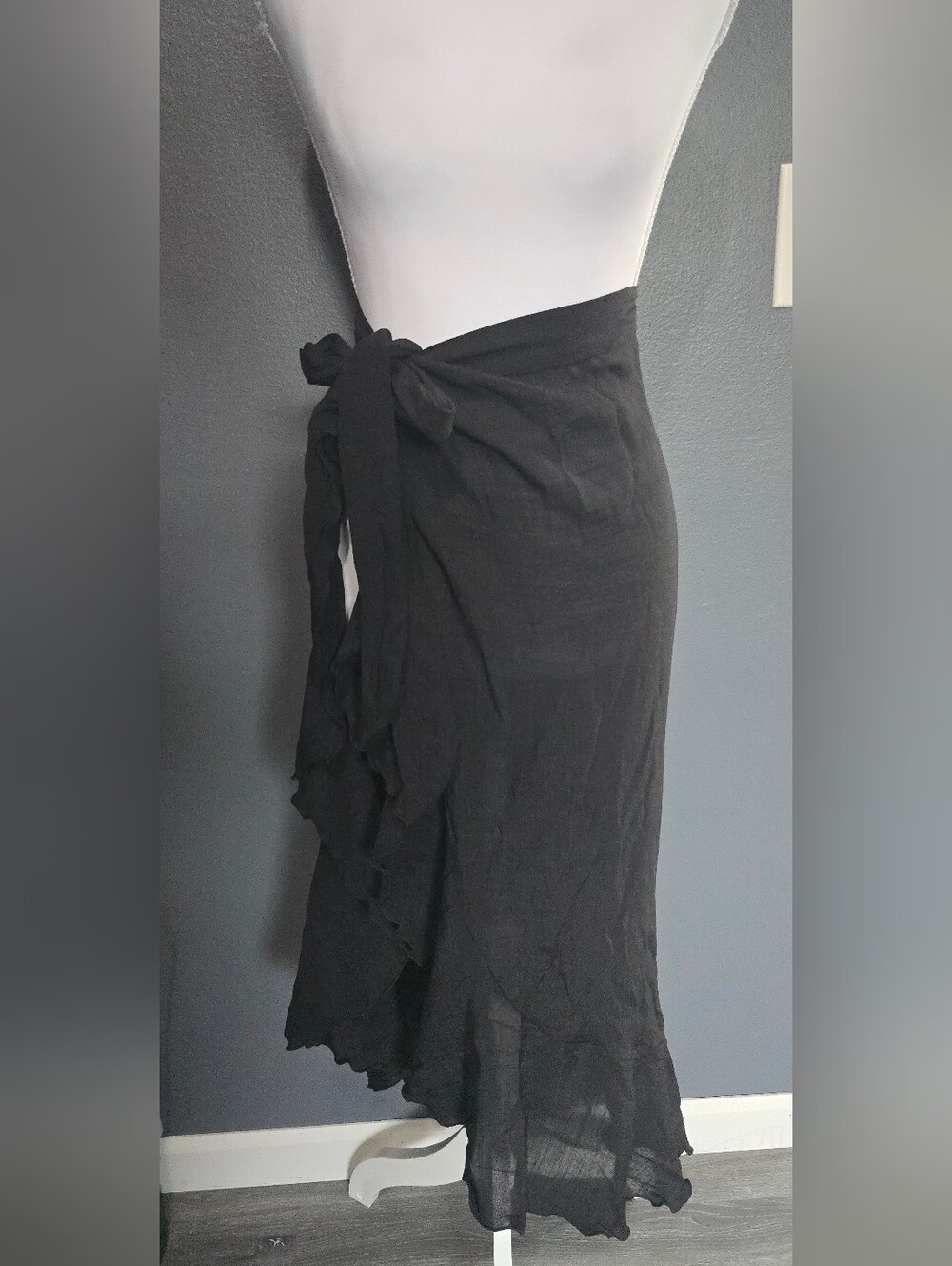 Cupshe Black Wrap Skirt Coverup